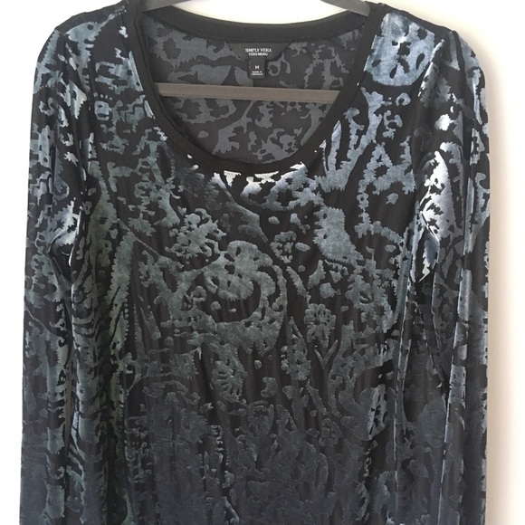 Simply Vera Velvet Mesh Shirt - Picture 1 of 3